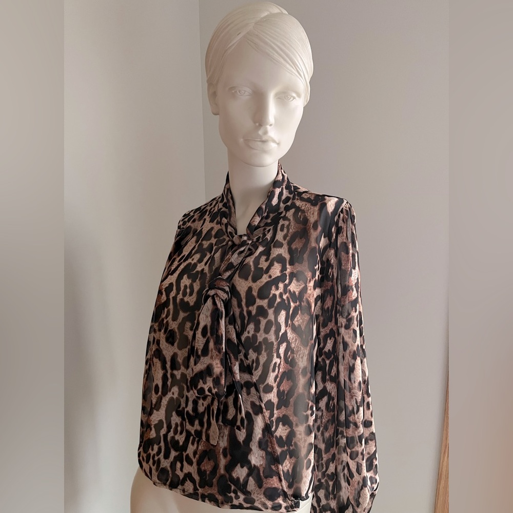 Nasty Gal Cheetah Print Crisscross Blouse
